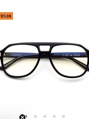 CADDIS Black Aviator-Style Women's Glasses